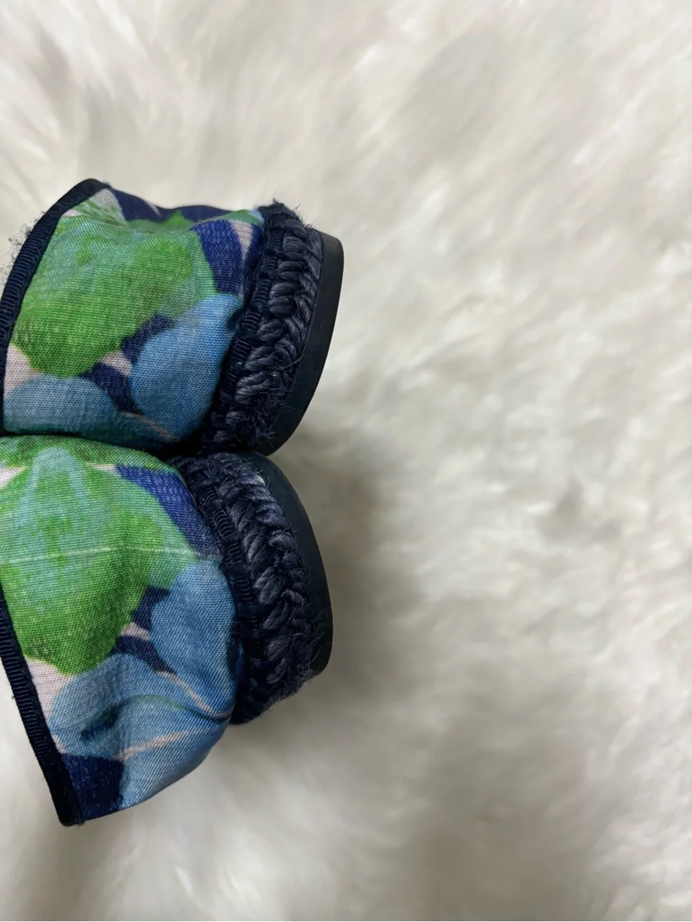Blue Floral Espadrille Slip-Ons‎